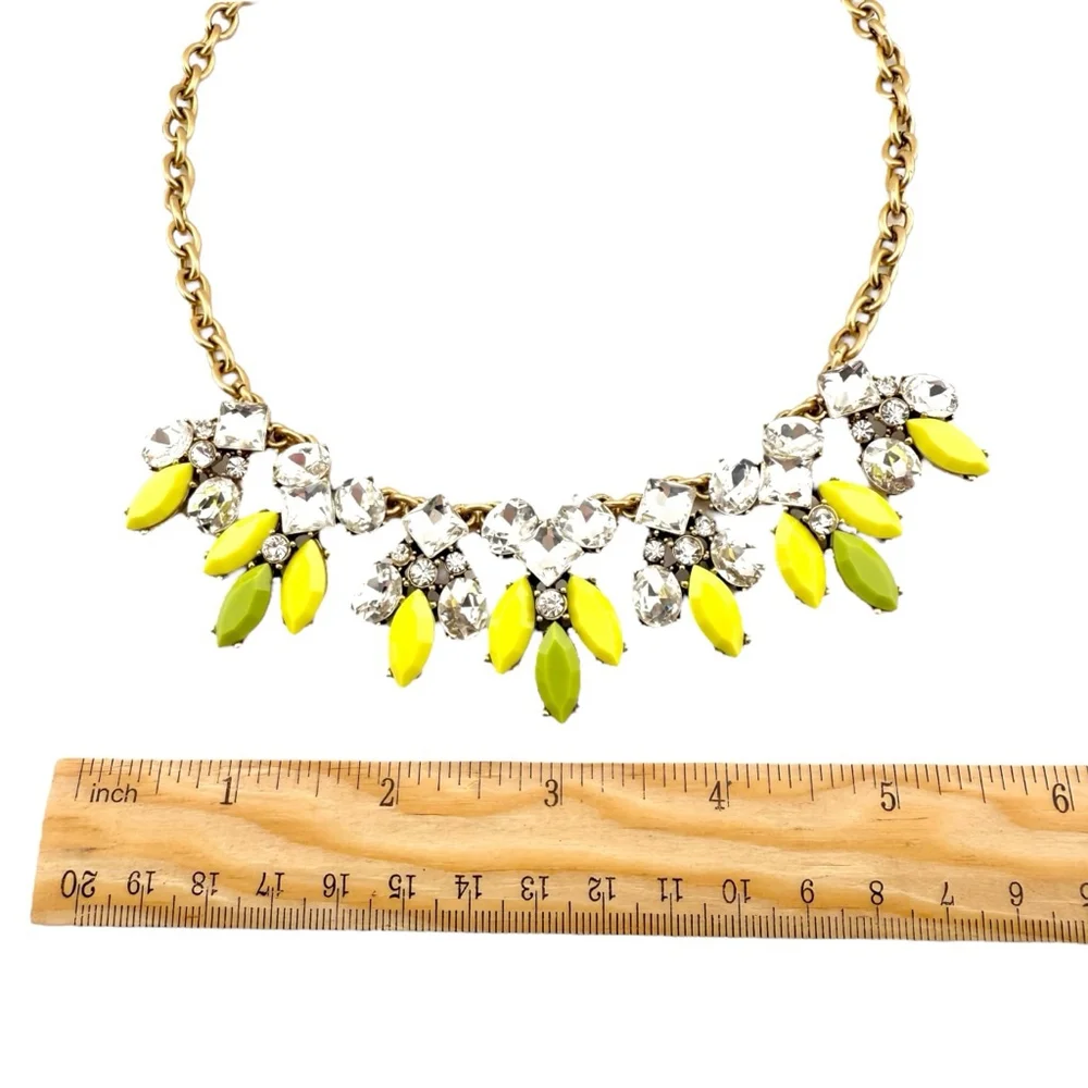 J Crew Necklace in Yellow, Pale Green & White